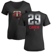 Rod Carew Women's Minnesota Twins Midnight Mascot V-Neck T-Shirt - Black