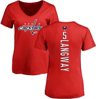Rod Langway Women's Washington Capitals Backer T-Shirt - Red