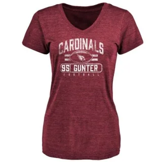 Rodney Gunter Women's Arizona Cardinals Flanker Tri-Blend T-Shirt - Maroon