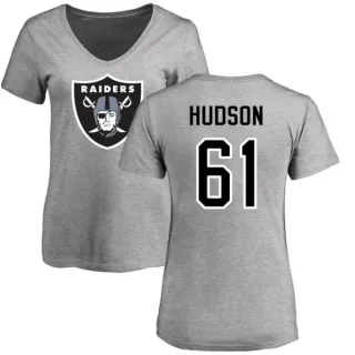 Rodney Hudson Women's Oakland Raiders Name & Number Logo Slim Fit T-Shirt - Ash