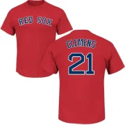 Roger Clemens Boston Red Sox Name & Number T-Shirt - Scarlet