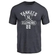 Roger Clemens New York Yankees Base Runner Tri-Blend T-Shirt - Navy