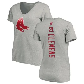 Roger Clemens Women's Boston Red Sox Backer Slim Fit T-Shirt - Ash