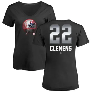 Roger Clemens Women's New York Yankees Midnight Mascot V-Neck T-Shirt - Black