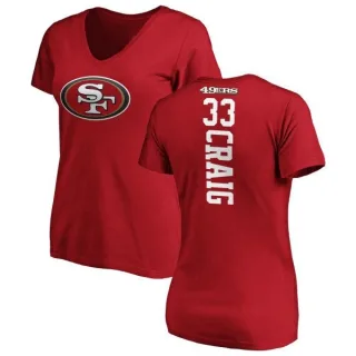 Roger Craig Women's San Francisco 49ers Backer Slim Fit T-Shirt - Red