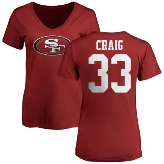 Roger Craig Women's San Francisco 49ers Name & Number Logo Slim Fit T-Shirt - Red