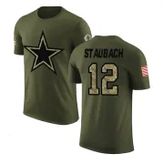 Roger Staubach Dallas Cowboys Olive Salute to Service Legend T-Shirt