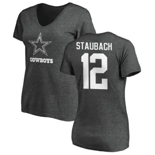 Roger Staubach Women's Dallas Cowboys One Color T-Shirt - Ash