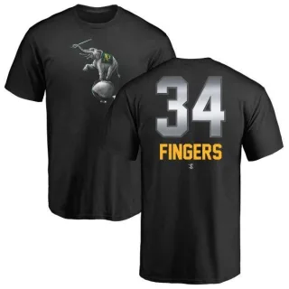 Rollie Fingers Oakland Athletics Midnight Mascot T-Shirt - Black