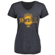 Roman Josi Women's Nashville Predators Insignia Tri-Blend T-Shirt - Navy