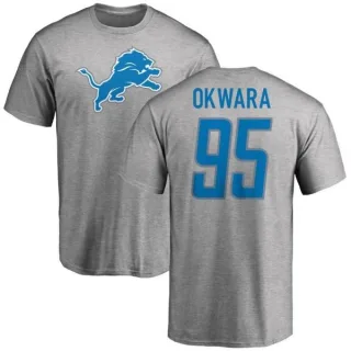 Romeo Okwara Detroit Lions Name & Number Logo T-Shirt - Ash