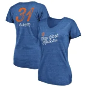 Ron Baker Women's New York Knicks Royal Sideline Tri-Blend V-Neck T-Shirt