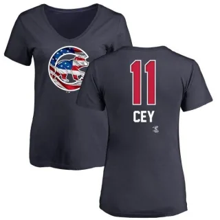 Ron Cey Women's Chicago Cubs Name and Number Banner Wave V-Neck T-Shirt - Navy