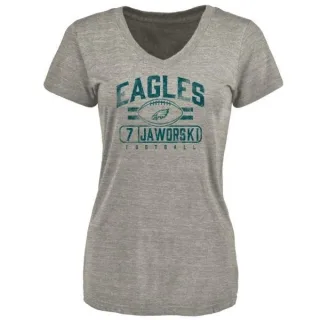 Ron Jaworski Women's Philadelphia Eagles Flanker Tri-Blend T-Shirt - Heathered Gray