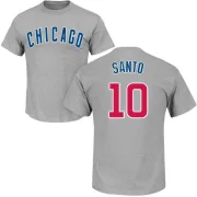 Ron Santo Chicago Cubs Name & Number T-Shirt - Gray