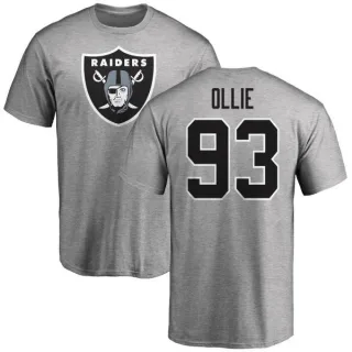 Ronald Ollie Oakland Raiders Name & Number Logo T-Shirt - Ash