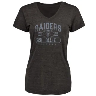 Ronald Ollie Women's Oakland Raiders Flanker Tri-Blend T-Shirt - Black