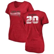 Ronde Barber Women's Tampa Bay Buccaneers Retro Tri-Blend V-Neck T-Shirt - Red