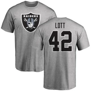 Ronnie Lott Oakland Raiders Name & Number Logo T-Shirt - Ash