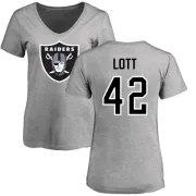 Ronnie Lott Women's Oakland Raiders Name & Number Logo Slim Fit T-Shirt - Ash