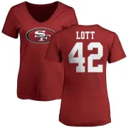 Ronnie Lott Women's San Francisco 49ers Name & Number Logo Slim Fit T-Shirt - Red