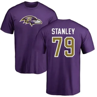 Ronnie Stanley Baltimore Ravens Name & Number Logo T-Shirt - Purple