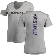 Ronnie Stanley Women's Baltimore Ravens Backer V-Neck T-Shirt - Ash