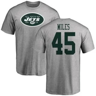 Rontez Miles New York Jets Name & Number Logo T-Shirt - Ash