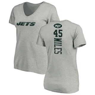 Rontez Miles Women's New York Jets Backer V-Neck T-Shirt - Ash