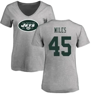 Rontez Miles Women's New York Jets Name & Number Logo Slim Fit T-Shirt - Ash