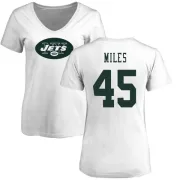 Rontez Miles Women's New York Jets Name & Number Logo Slim Fit T-Shirt - White