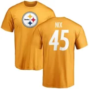 Roosevelt Nix Pittsburgh Steelers Name & Number Logo T-Shirt - Gold