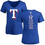 Rougned Odor Women's Texas Rangers Backer Slim Fit T-Shirt - Royal