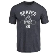 Rowland Office Atlanta Braves Base Runner Tri-Blend T-Shirt - Navy