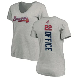 Rowland Office Women's Atlanta Braves Backer Slim Fit T-Shirt - Ash