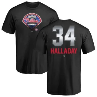 Roy Halladay Philadelphia Phillies Midnight Mascot T-Shirt - Black