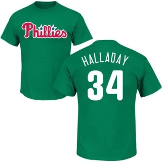 Roy Halladay Philadelphia Phillies St. Patrick's Day Name & Number T-Shirt - Green