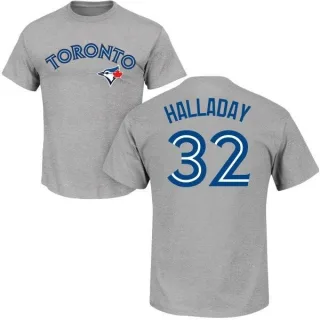 Roy Halladay Toronto Blue Jays Name & Number T-Shirt - Gray