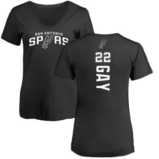 Rudy Gay Women's San Antonio Spurs Black Backer T-Shirt