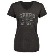 Rudy Gay Women's San Antonio Spurs Black Baseline Tri-Blend T-Shirt