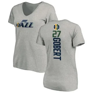 Rudy Gobert Women's Utah Jazz Ash Backer T-Shirt