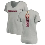 Russ Grimm Women's Washington Redskins Backer V-Neck T-Shirt - Ash