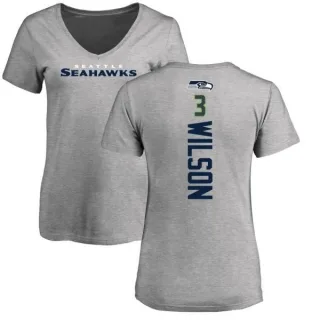 Russell Wilson Women's Seattle Seahawks Backer V-Neck T-Shirt - Ash