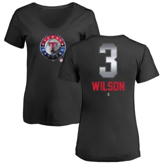 Russell Wilson Women's Texas Rangers Midnight Mascot V-Neck T-Shirt - Black