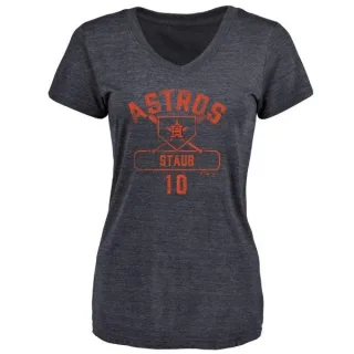 Rusty Staub Women's Houston Astros Base Runner Tri-Blend T-Shirt - Navy