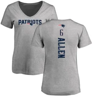 Ryan Allen Women's New England Patriots Backer V-Neck T-Shirt - Ash