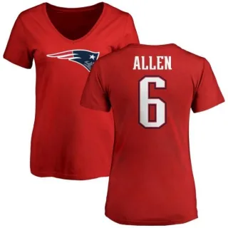 Ryan Allen Women's New England Patriots Name & Number Logo Slim Fit T-Shirt - Red