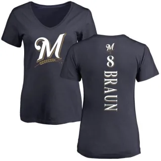 Ryan Braun Women's Milwaukee Brewers Backer Slim Fit T-Shirt - Navy