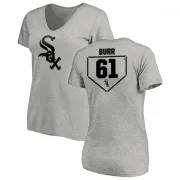 Ryan Burr Women's Chicago White Sox RBI Slim Fit V-Neck T-Shirt - Heathered Gray