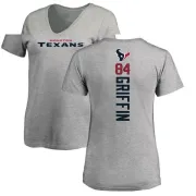 Ryan Griffin Women's Houston Texans Backer V-Neck T-Shirt - Ash